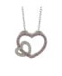 Pink Sapphire & Lab-Grown White Sapphire Double Heart Pendant Necklace in Sterling Silver by Suzy Levian - фото #1