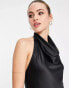 River Island Tall halter chain slip dress in black