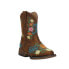 Фото #3 товара Roper Bailey Floral Square Toe Cowboy Toddler Girls Brown Casual Boots 09-017-1