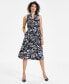 ფოტო #1 პროდუქტის Women's Jenna Printed Drawstring Waist Midi Dress