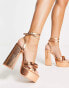 Фото #6 товара Public Desire Exclusive Verona platform high heel sandals in rose gold