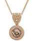 ფოტო #1 პროდუქტის Chocolatier® Chocolate Diamond (5/8 ct. t.w.) & Vanilla Diamond (3/8 ct. t.w.) Halo 18" Pendant Necklace in 14k Rose Gold