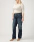 Plus Size Suki Mid Rise Curvy Fit Slim Bootcut Jeans Синий, 12 W - фото #6