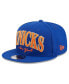 Фото #3 товара Men's Blue New York Knicks Golden Tall Text 9FIFTY Snapback Hat