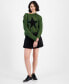 Juniors' Long-Sleeve Mesh Star Sweater