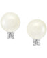 ფოტო #3 პროდუქტის EFFY® Cultured Freshwater Pearl (7 mm) & Diamond (1/10 ct. t.w.) Stud Earrings in Sterling Silver