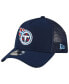 Men's Navy Tennessee Titans A-Frame Trucker 9FORTY Adjustable Hat Синий - фото #1