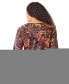 Фото #2 товара Women's Paisley-Print Moss Crepe 3/4-Sleeve Top