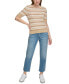 Фото #5 товара Women's Cotton Textured Stripe Elbow-Sleeve Sweater