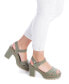 Фото #4 товара Women's Suede Heeled Platform Sandals By