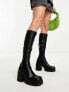 ASOS DESIGN Command heeled knee boots in black