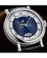 ფოტო #2 პროდუქტის Men's Triumph Automatic Black Leather , Blue Dial , 49mm Round Watch