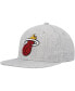 Фото #1 товара Men's Heather Gray Miami Heat Hardwood Classics 2.0 Snapback Hat