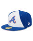 Фото #1 товара Men's White and Royal Atlanta Braves 2023 City Connect 59FIFTY Fitted Hat