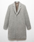 Men's Herringbone Pattern Wool Coat