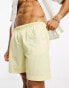 Weekday Ed contrast stitch swim shorts in light yellow