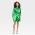 Фото #1 товара Women's Long Sleeve Belted A-Line Dress - A New Day Green XXL