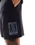 Armani Exchange side box logo sweat shorts in black co-ord Черный, L - W33.4 - фото #5