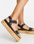 Whistles Ivie raffia flatform sandal in black