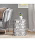 Modern Glam Ikat-Textured Side Table with Aluminum Frame