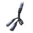 Фото #1 товара 2w1 Adapter przejściówka ładowarka + słuchawki USB-C do USB-C / mini jack 3.5mm czarny