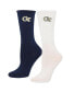 ფოტო #1 პროდუქტის Women's Navy, White Georgia Tech Yellow Jackets 2-Pack Quarter-Length Socks