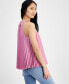 ფოტო #2 პროდუქტის Women's Pleated Chain-Trim Top, Created for Macy's