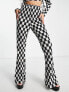 Фото #3 товара Daisy Street high waist trousers in checkerboard velvet plisse co-ord