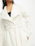 Vila Petite waterfall belted duster coat in cream