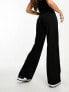 ASOS DESIGN Tall wide leg jersey suit trouser in black