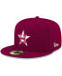Фото #1 товара Men's Cardinal Houston Astros Logo White 59FIFTY Fitted Hat