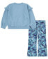 Фото #2 товара Toddler Girls 2-Pc. Fresh Cut Ruffled Sweatshirt & Leggings Set