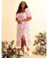 ფოტო #5 პროდუქტის Plus Size Printed Puff-Sleeve Maxi Dress