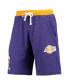 Фото #3 товара Men's LeBron James Purple Los Angeles Lakers Name and Number French Terry Shorts