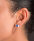 ფოტო #3 პროდუქტის Blue and White Cubic Zirconia Heart Stud Earrings in Sterling Silver or 14k Gold over Sterling Silver