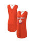 Фото #2 товара Women's Orange Clemson Tigers Game Time Burnout Cover-Up V-Neck Dress