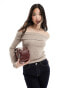 Фото #1 товара Stradivarius bardot top in tan