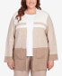 Фото #1 товара Plus Size St.Moritz Colorblock Open Front Cardigan