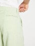 Фото #4 товара Штаны мужские ASOS DESIGN - Элегантные Oversized из шерстяной смеси в салатовом цвете с очень мелкой клеткой.