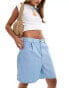 Фото #1 товара Mango bermuda denim look shorts in light blue