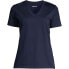 Фото #7 товара Women's Tall Relaxed Supima Cotton V-Neck T-Shirt