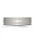 Stainless Steel Brushed and Polished 6mm Ridged Flat Band Ring