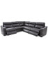 Фото #2 товара Gabrine 5-Pc. Leather Sectional with 3 Power Headrests, Created for Macy's
