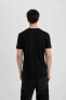 Erkek T-shirt Siyah C2076ax/bk81