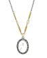 ფოტო #1 პროდუქტის by 1928 Silver Tone Genuine White Howlite Oval Necklace