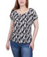 ფოტო #1 პროდუქტის Petite Short Sleeve Extended Sleeve Tunic Top