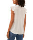 Фото #2 товара Women's V-Neck Flutter Short Sleeve Top