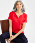 Petite Cotton Henley Short-Sleeve T-Shirt, Created for Macy's