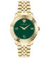 Фото #1 товара Versace Greca Signature Damenuhr Gold Edelstahl Grün Zifferblatt 38mm VEVC00619