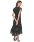Women's Polka-Dot Ruffled Midi Dress
